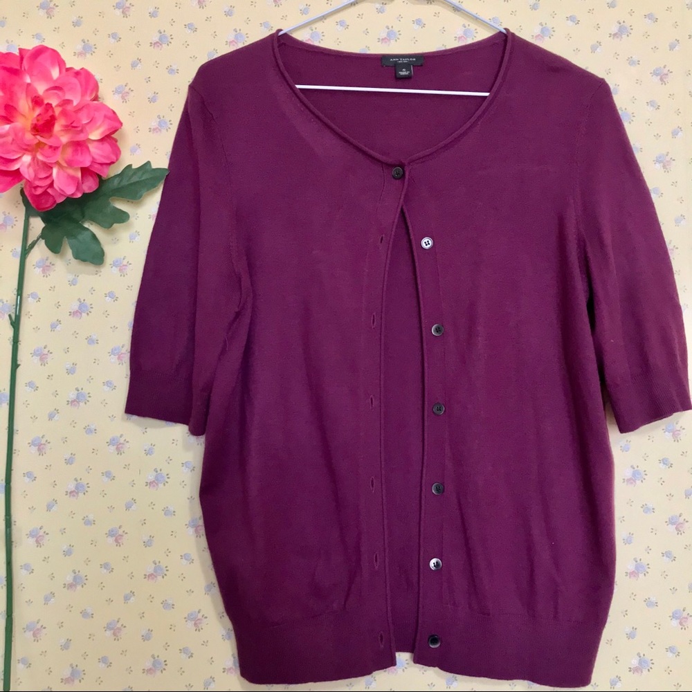 Ann Taylor Maroon Cardigan size S
